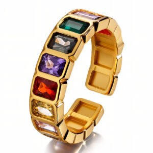 Ring, 18K Gold Plated Steel